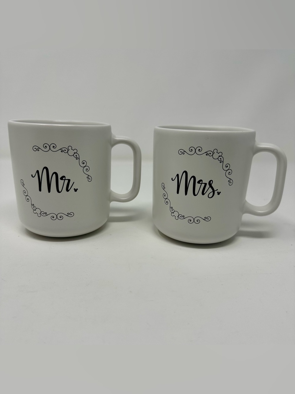 Disney Mr. & Mrs. Ceramic Coffee Mug Set - White Wedding Bride and Groom